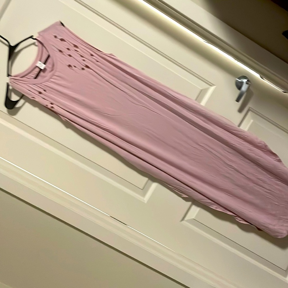 NWOT Boho blush pink maxi dress size Large with pockets